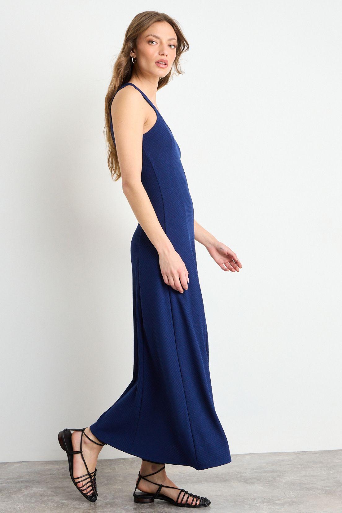 Vestido Liso Largo Azul iO 13420225003104-4