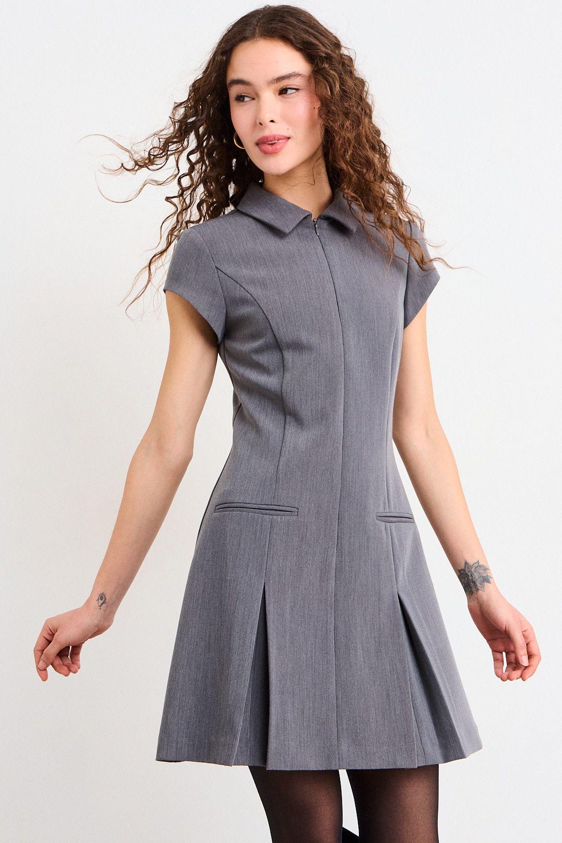 Vestido Liso Gris iO 13020226050163-0