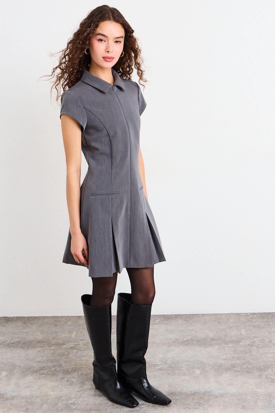 Vestido Liso Gris iO 13020226050163-4