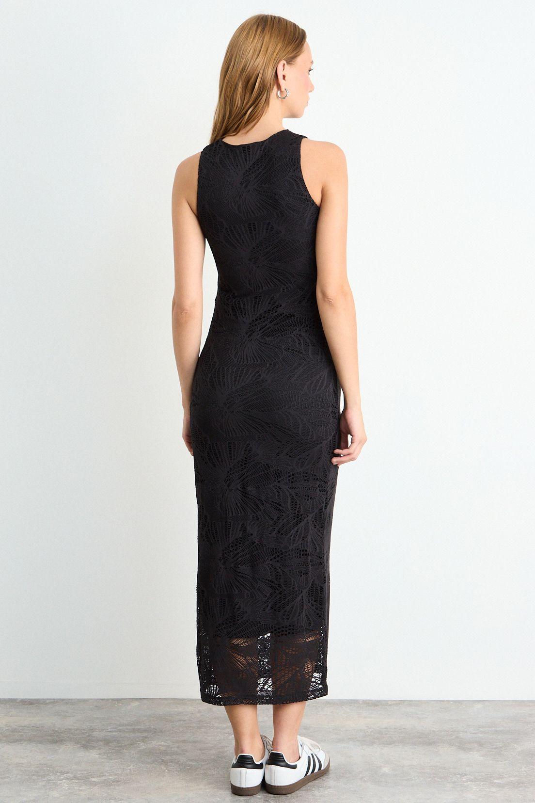 Vestido Liso Largo Negro iO 13420126003102-3