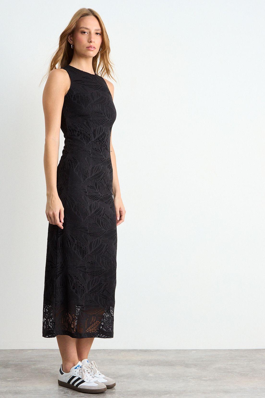 Vestido Liso Largo Negro iO 13420126003102-4