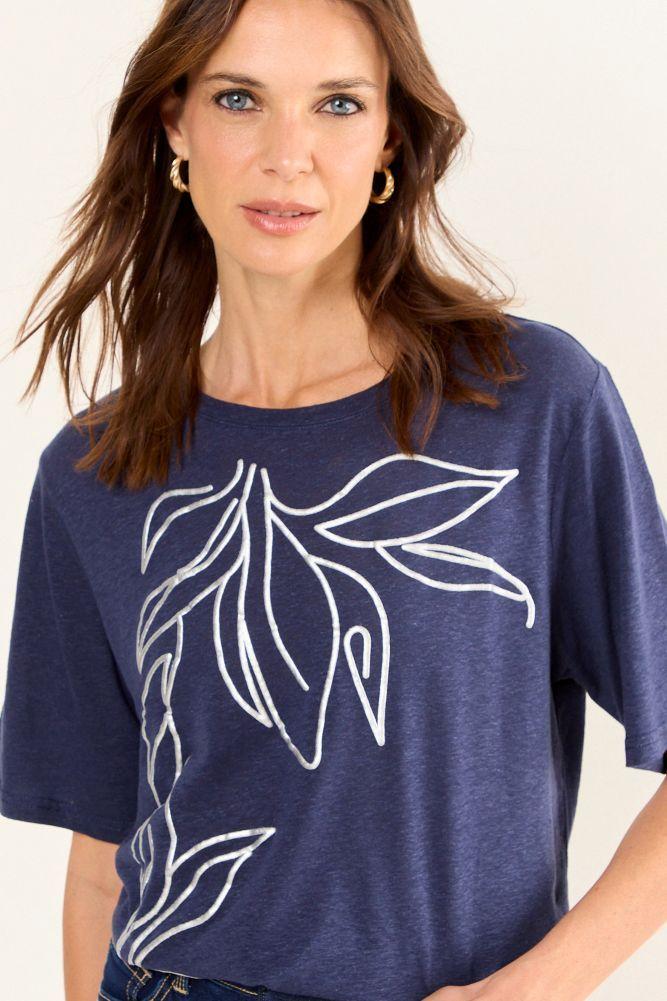 Polera Estampada Azul Ma Griffe 14604225082104-1