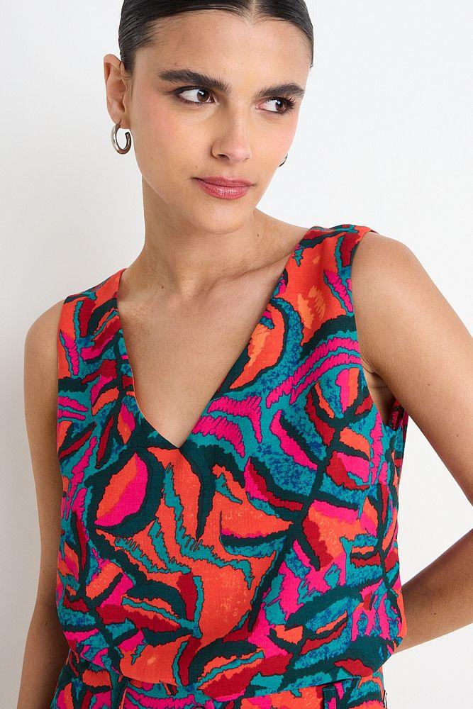 Blusa Fantasia Cuello En V Rojo Ash 14107225057103-2