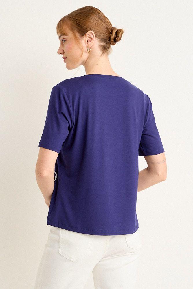 Polera Estampada Azul Ma Griffe 14602225055104-2