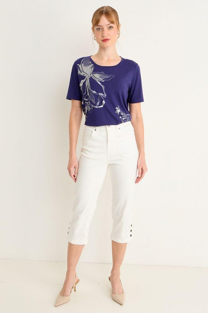 Polera Estampada Azul Ma Griffe 14602225055104-3