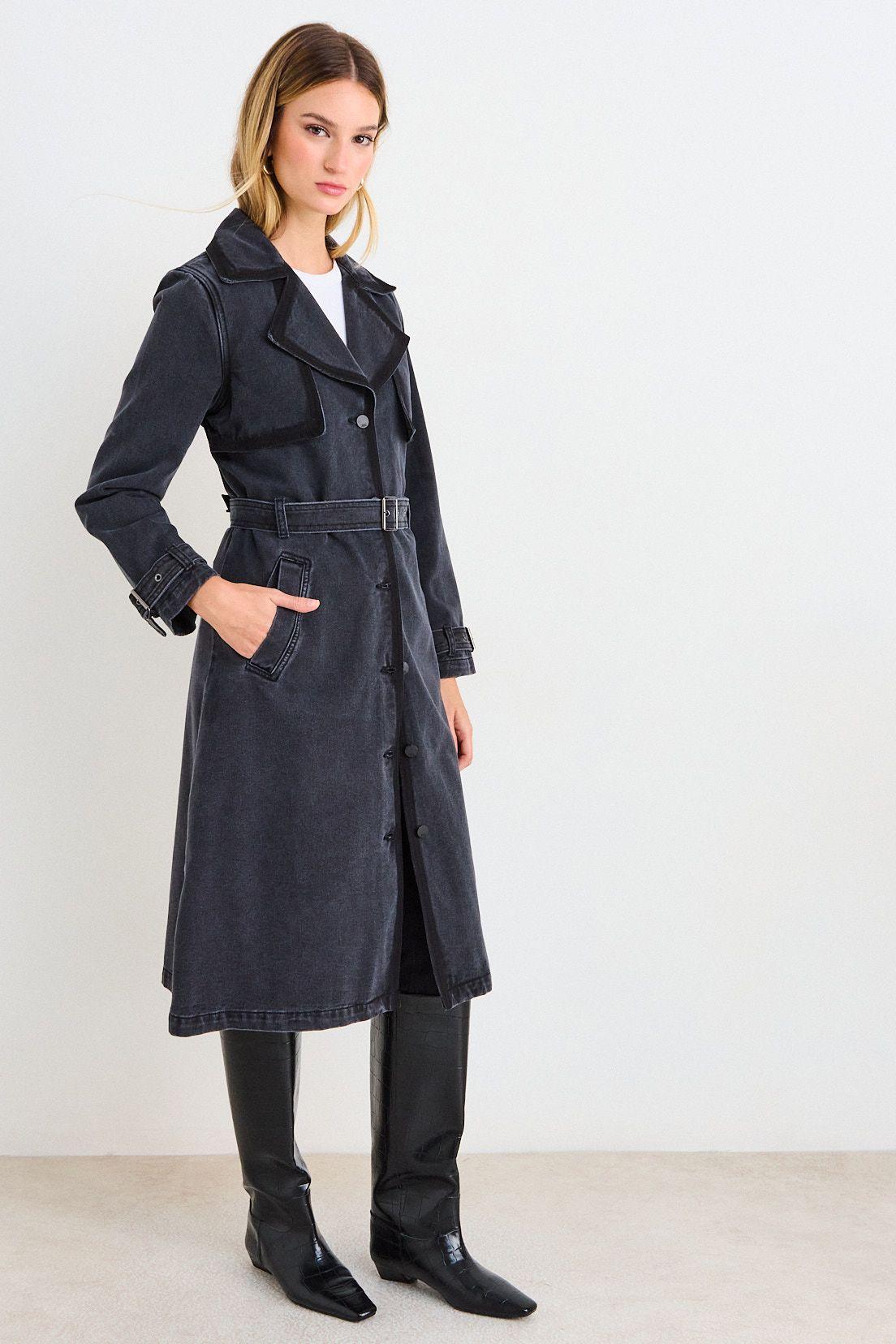 Trench Denim Liso Negro Ash 17407226002102-4