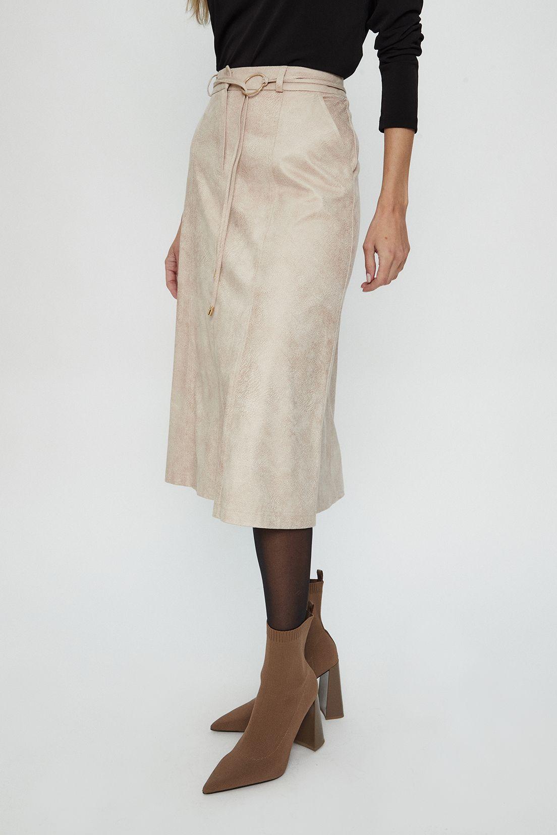Falda Lisa Beige Ma Griffe 12002224002106-1