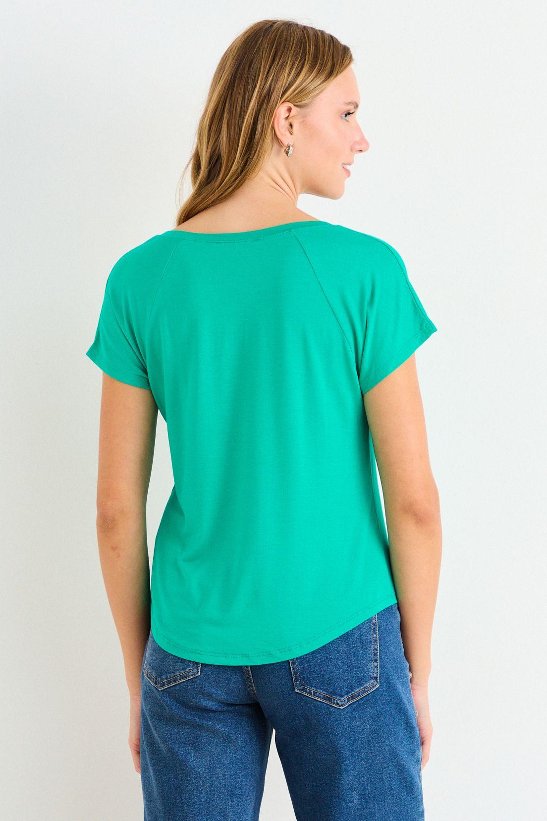 Polera Manga Corta Lisa Verde Cata Ash 14204225094217-2