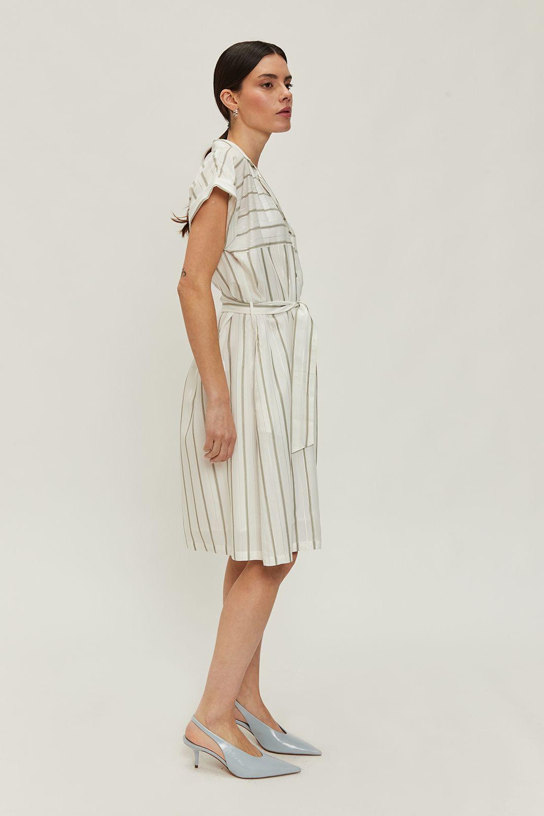 Vestido Camisero Rayas Lurex Blanco Ash 13507224052105-3