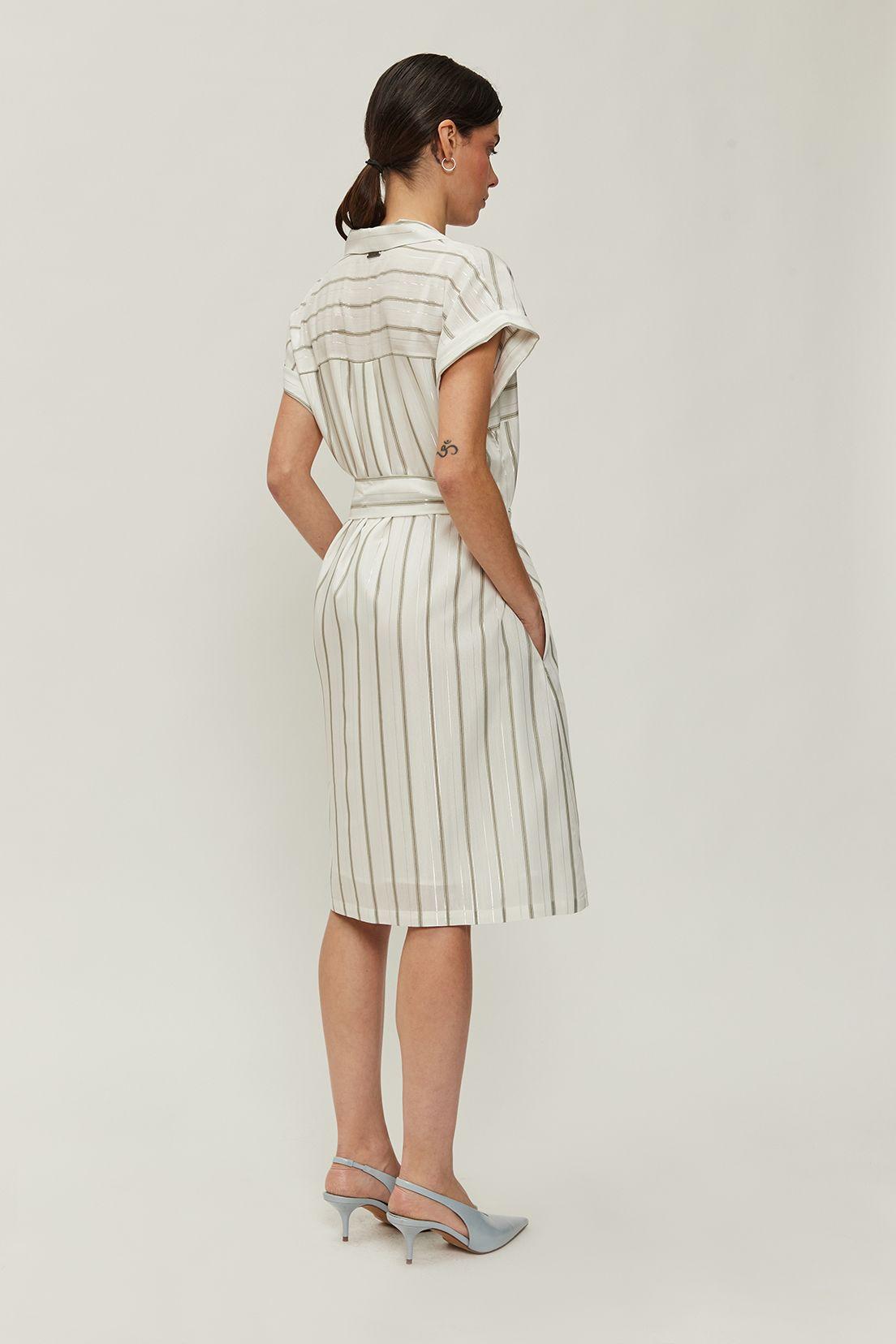 Vestido Camisero Rayas Lurex Blanco Ash 13507224052105-4