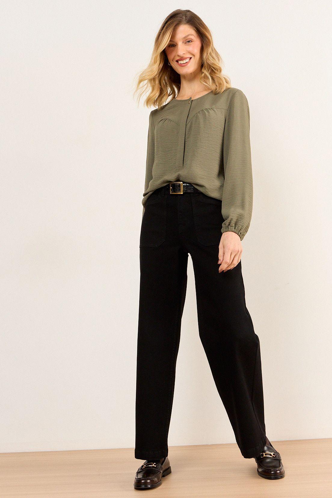 Blusa Escote Redondo Verde Oliva Ma Griffe 14002226002107-3