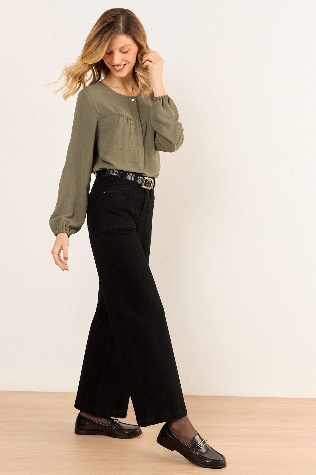 Blusa Escote Redondo Verde Oliva Ma Griffe 14002226002107-4