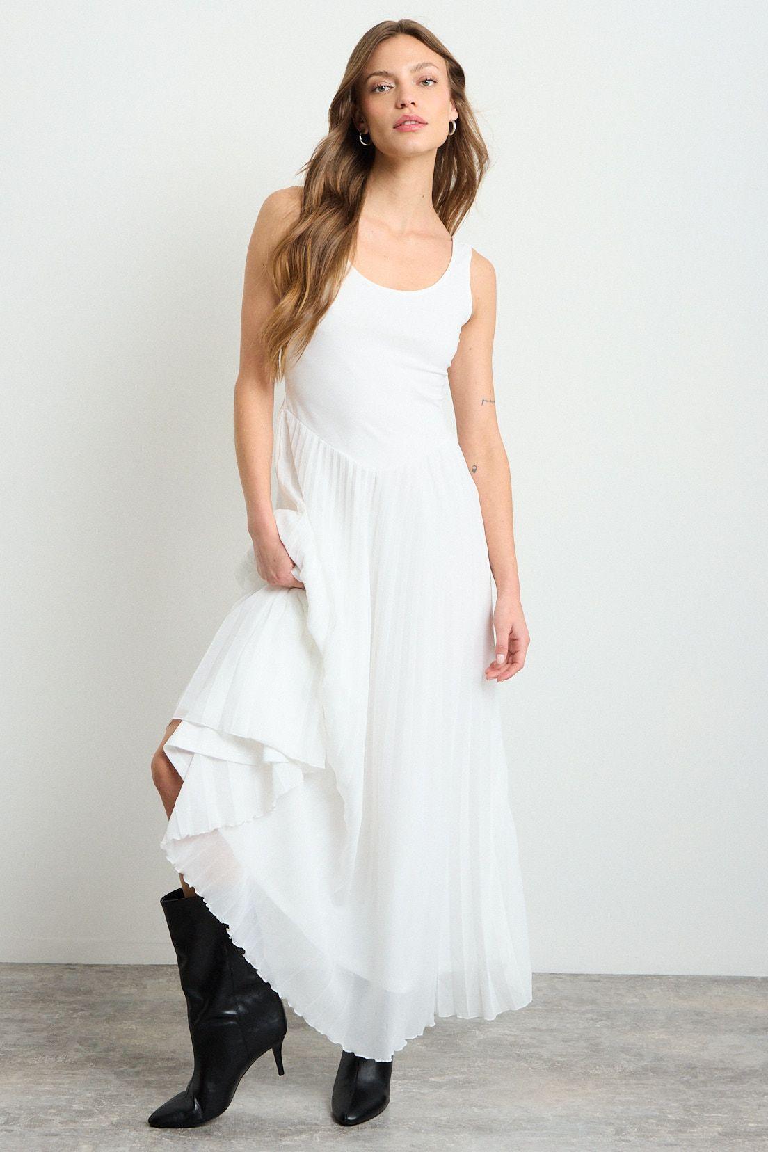 Vestido Liso Largo Crudo iO 13420225052105-0