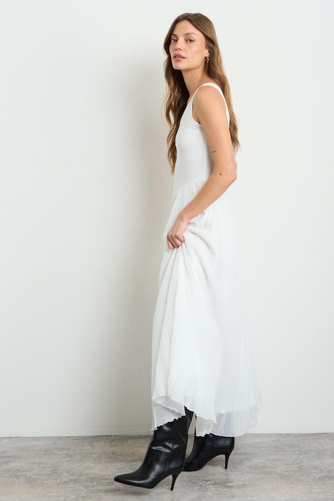 Vestido Liso Largo Crudo iO 13420225052105-4