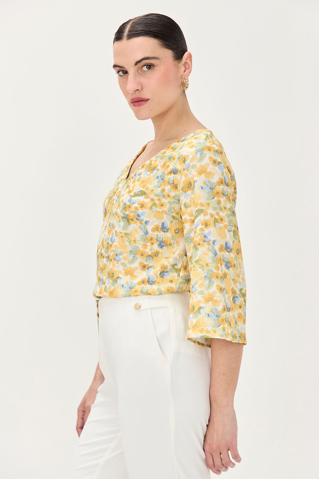 Blusa Estampada Manga Kimono Crudo Ma Griffe 14102224063105-2
