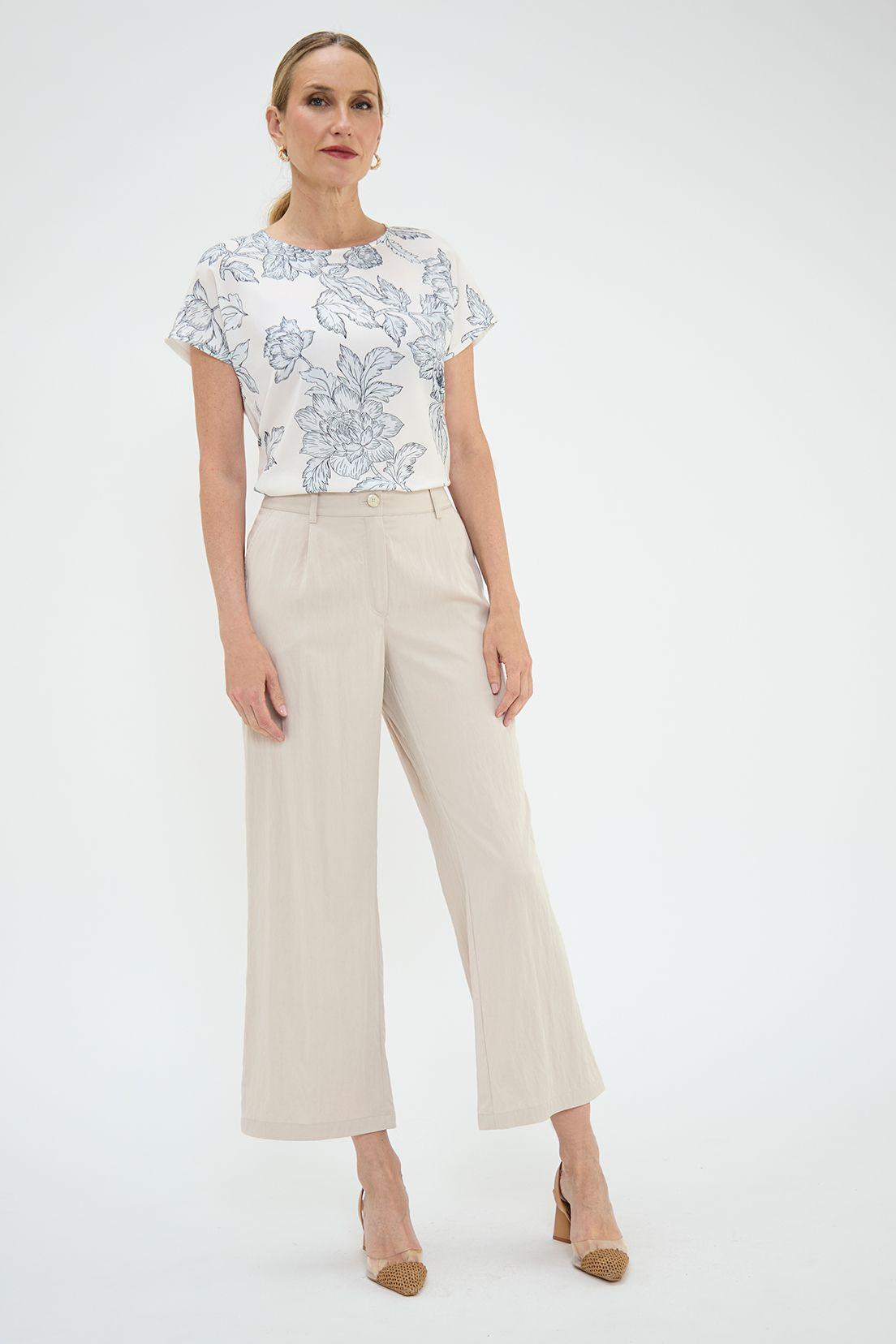 Pantalon Wide Con Pinzas Beige Ma Griffe 11002125001106-0