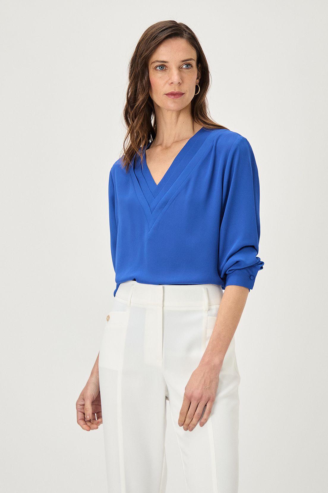 Blusa Lisa Azul Ma Griffe 14004224005134-0