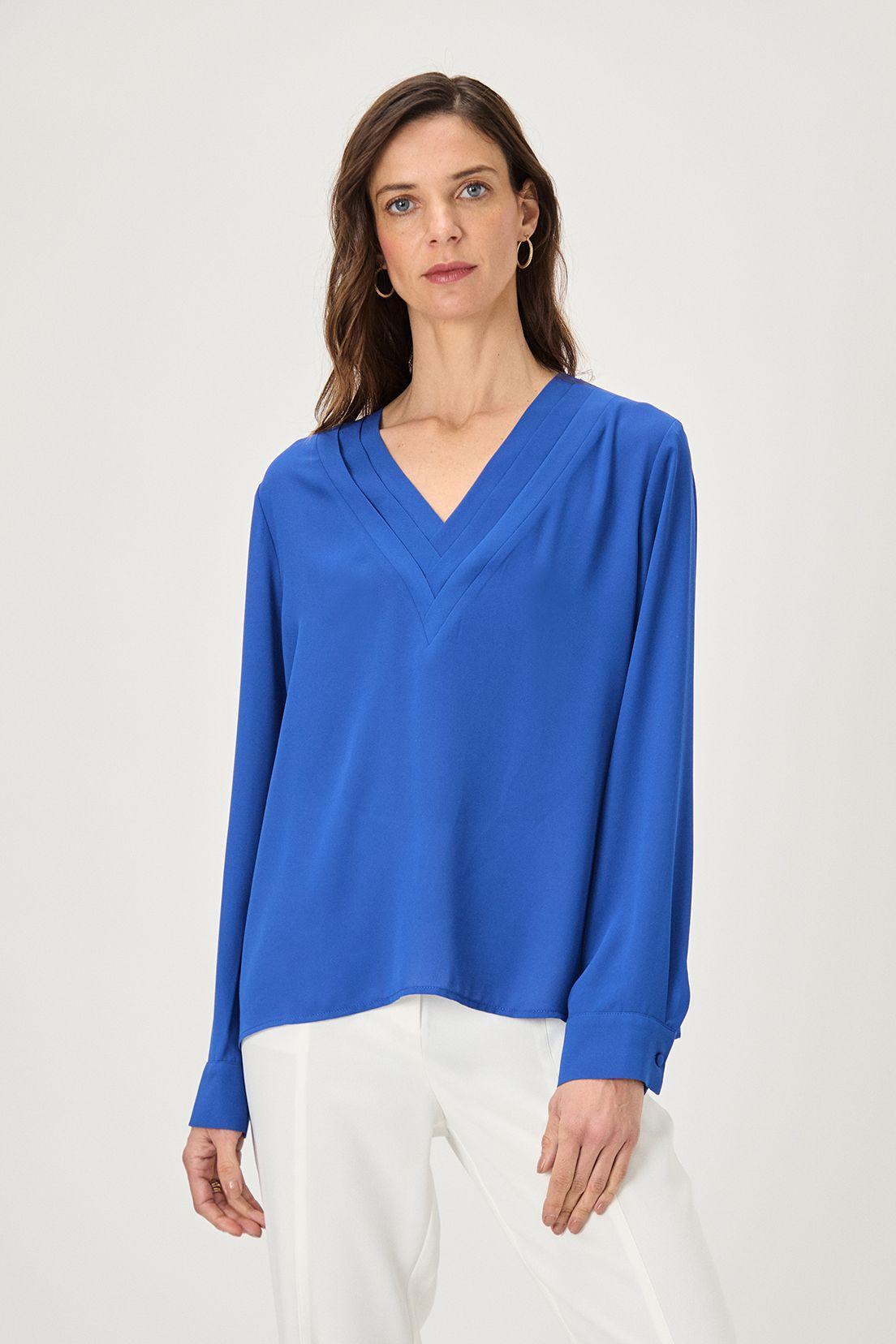 Blusa Lisa Azul Ma Griffe 14004224005134-1