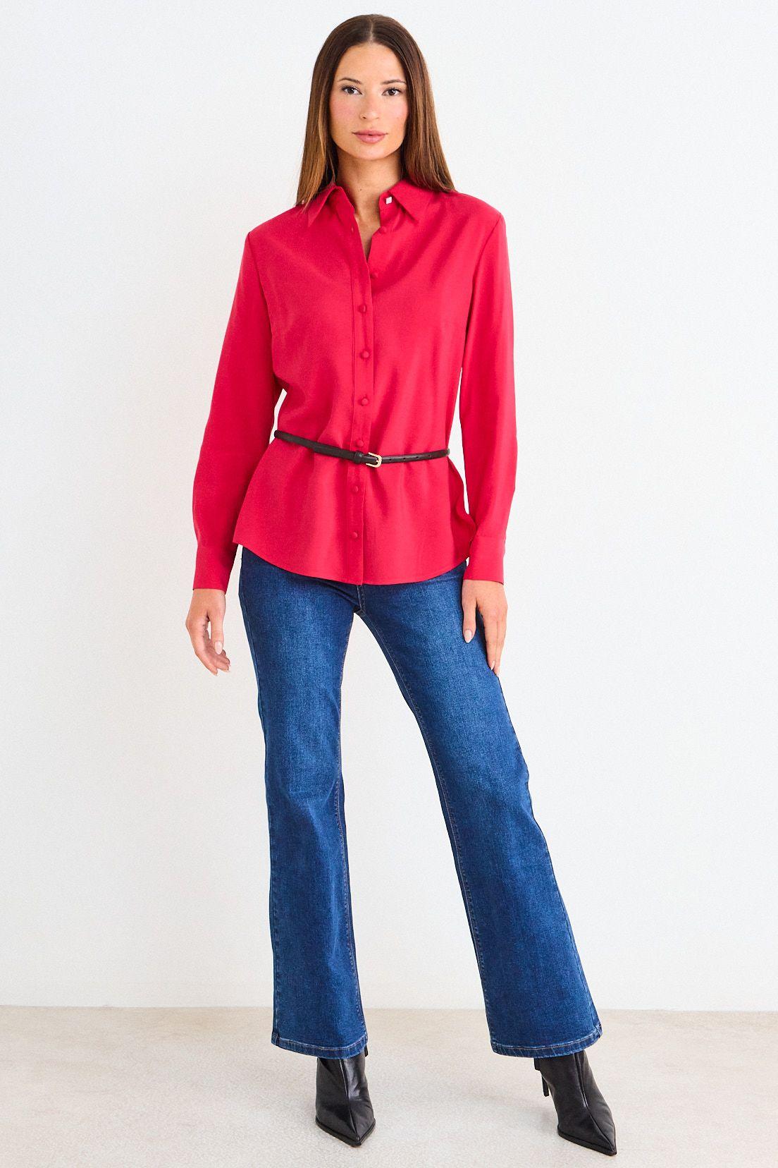 Blusa Lisa Camisera Roja Ash 14007126063112-3