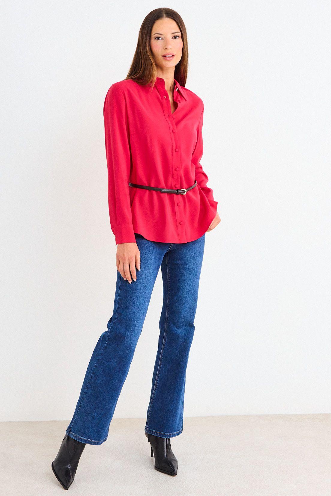 Blusa Lisa Camisera Roja Ash 14007126063112-4