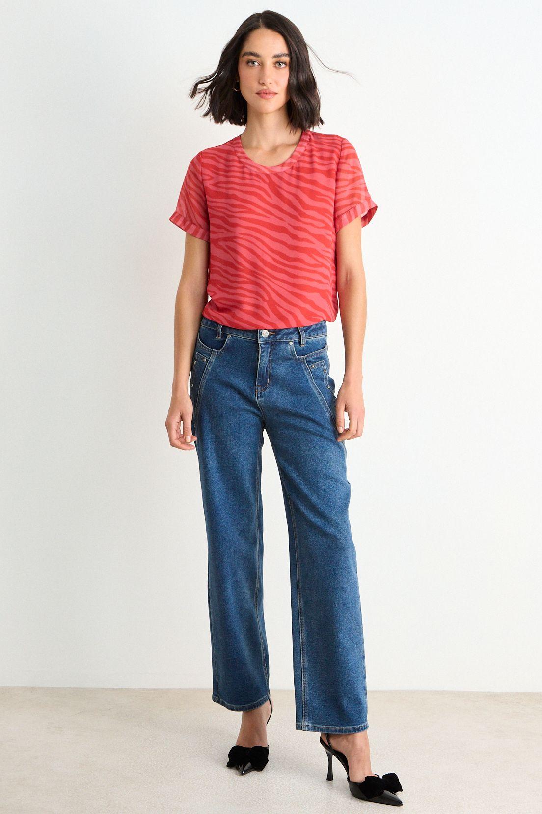 Blusa Fantasia Manga Corta Rojo Ash 14107126053103-3