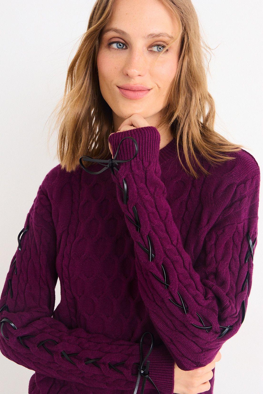 Sweater Cordon Manga Burdeos iO 18120126018112-1