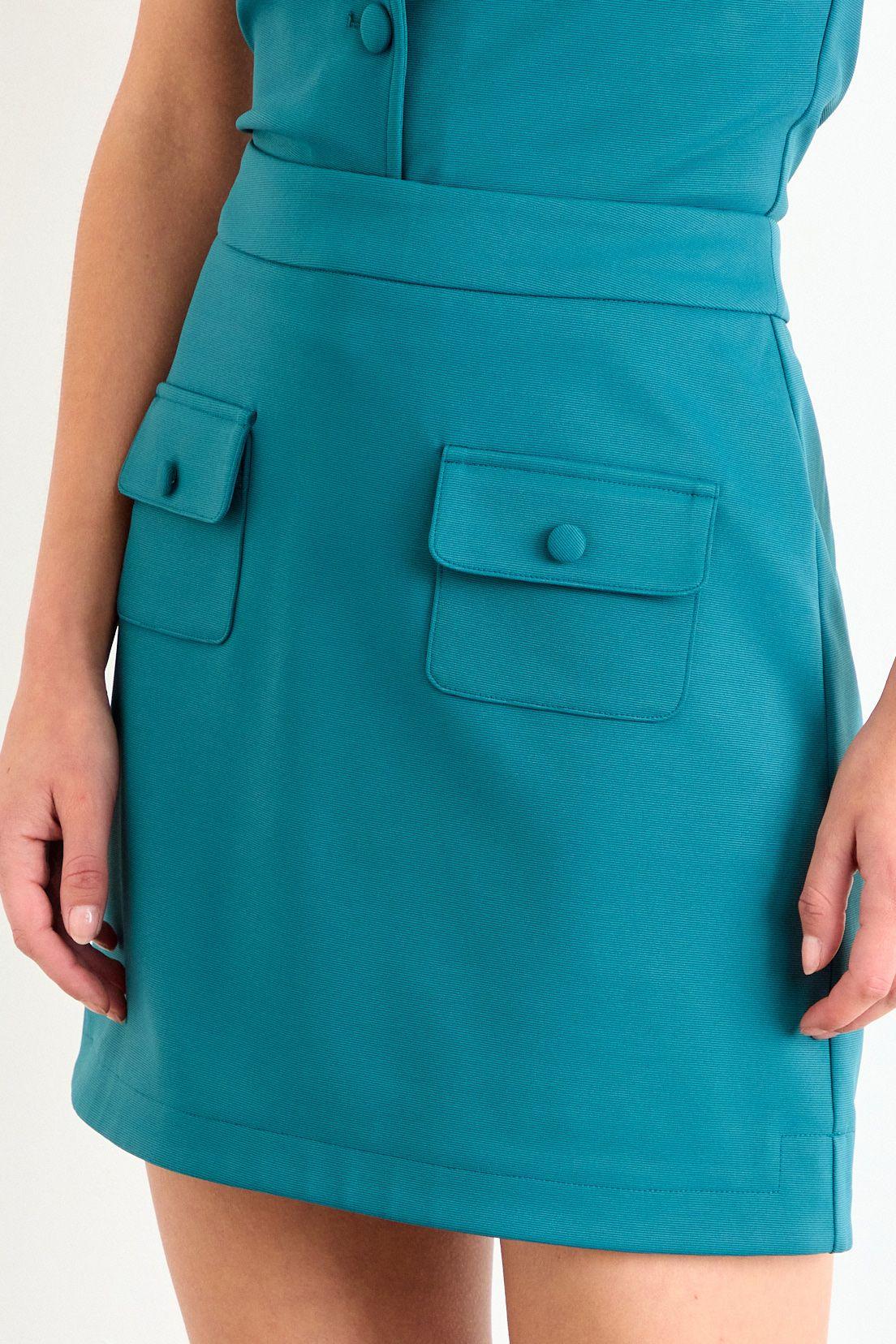 Falda Lisa Verde Petróleo iO 12020126001107-1