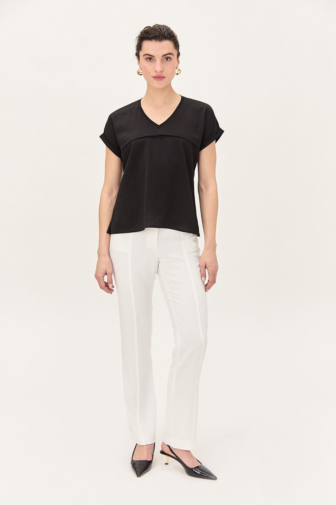Polera Doble Tela Lisa Negro Ma Griffe 14202224060102-2