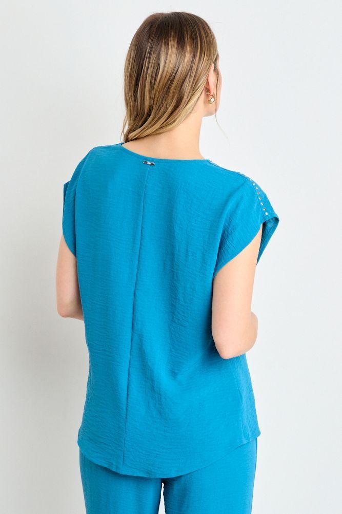 Blusa Lisa Escote En V Azulino Ash 14007225015134-2