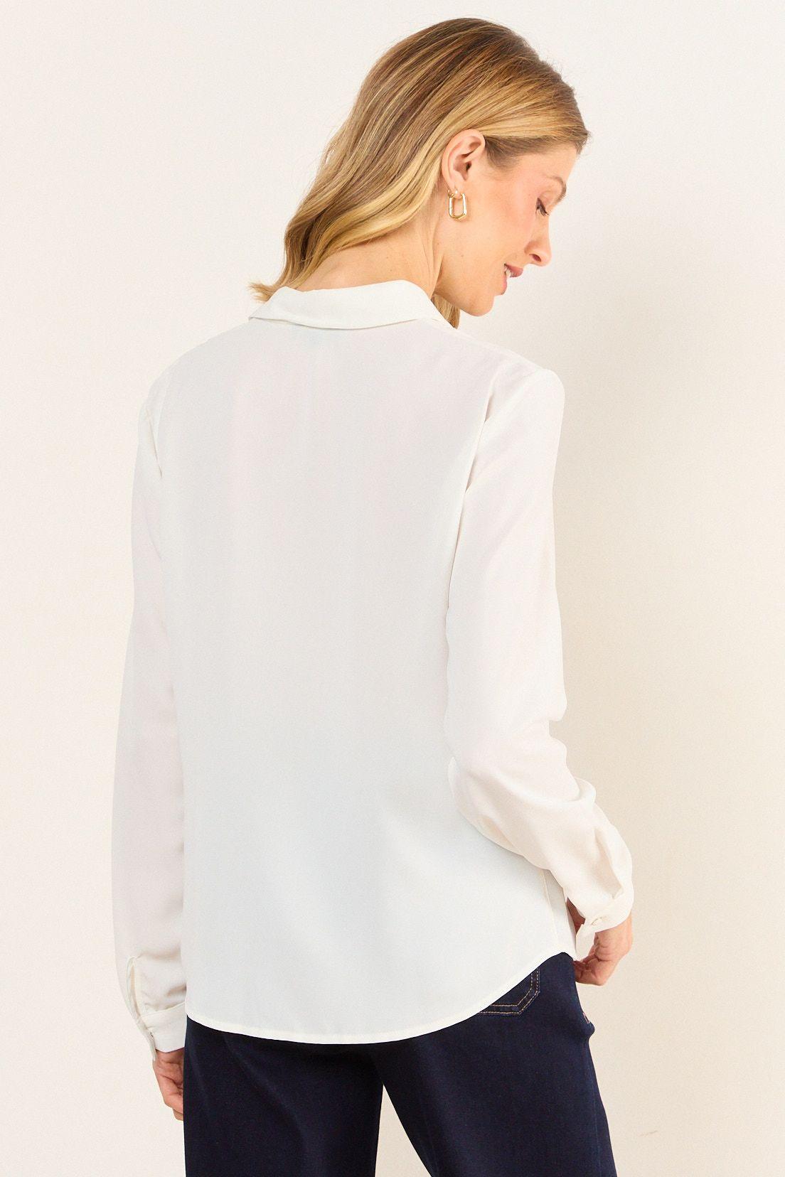 Blusa Camisera Alforzas Crudo Ma Griffe 14002226050105-2
