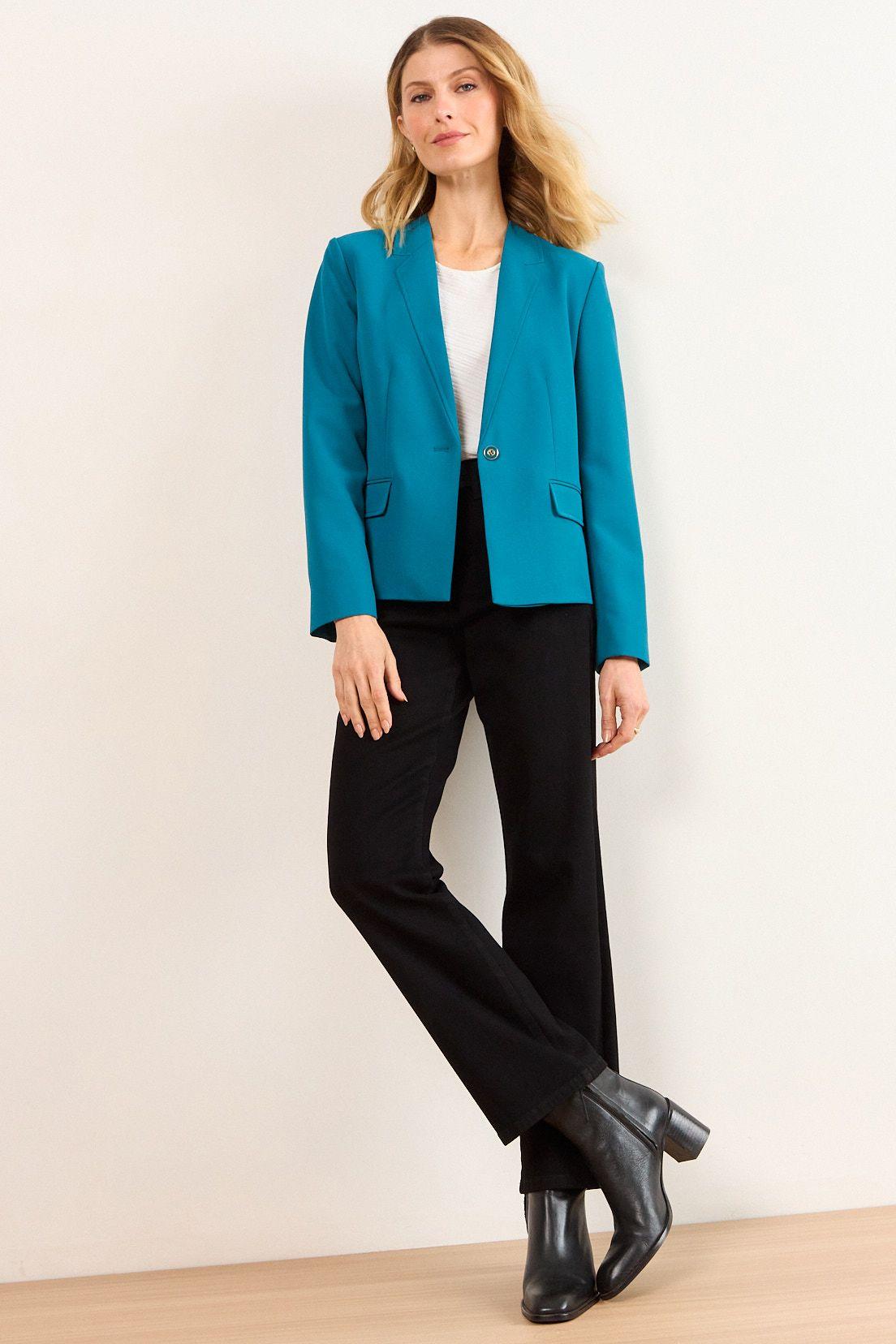 Blazer Liso Y Bolsillos Con Tapa Petroleo Ma Griffe 16002226002537-3