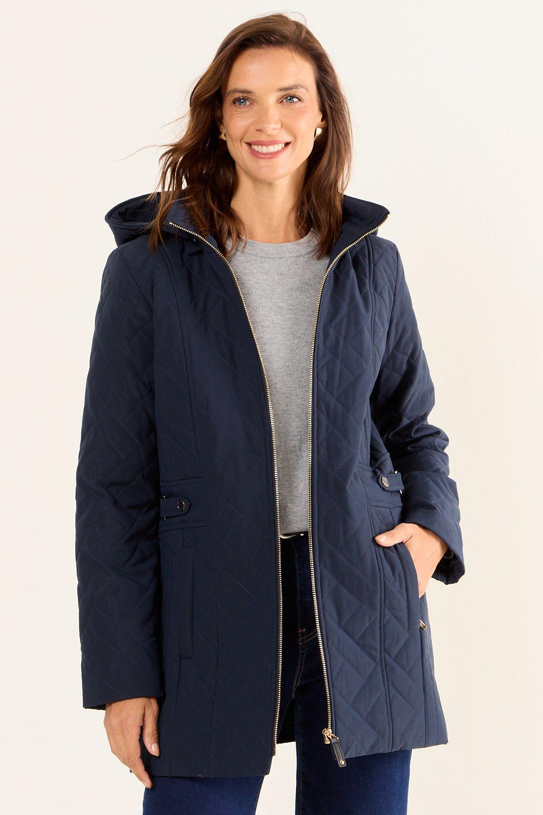 Parka Con Gorro Y Cierre Azul Ma Griffe 17602126002104-0