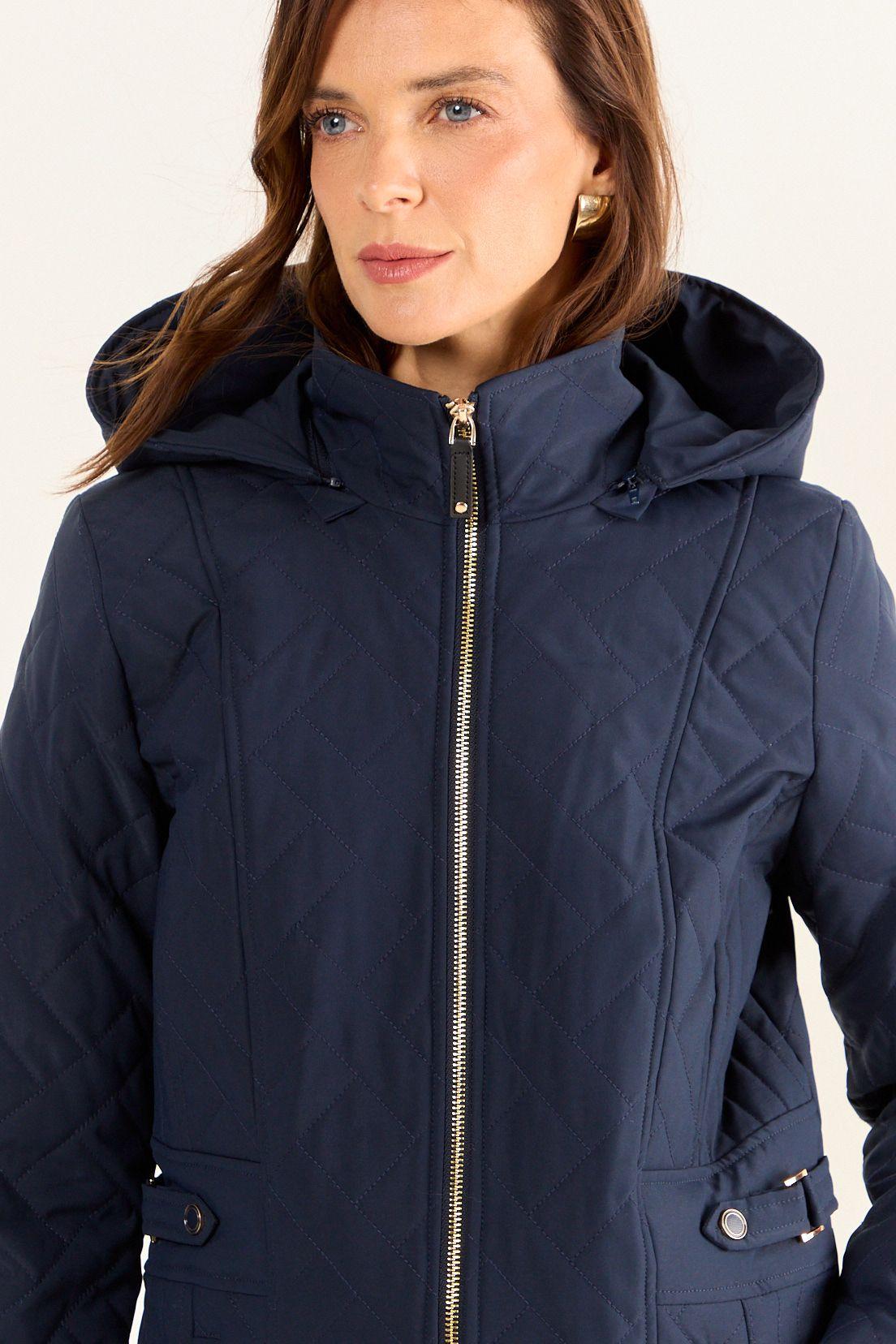 Parka Con Gorro Y Cierre Azul Ma Griffe 17602126002104-1