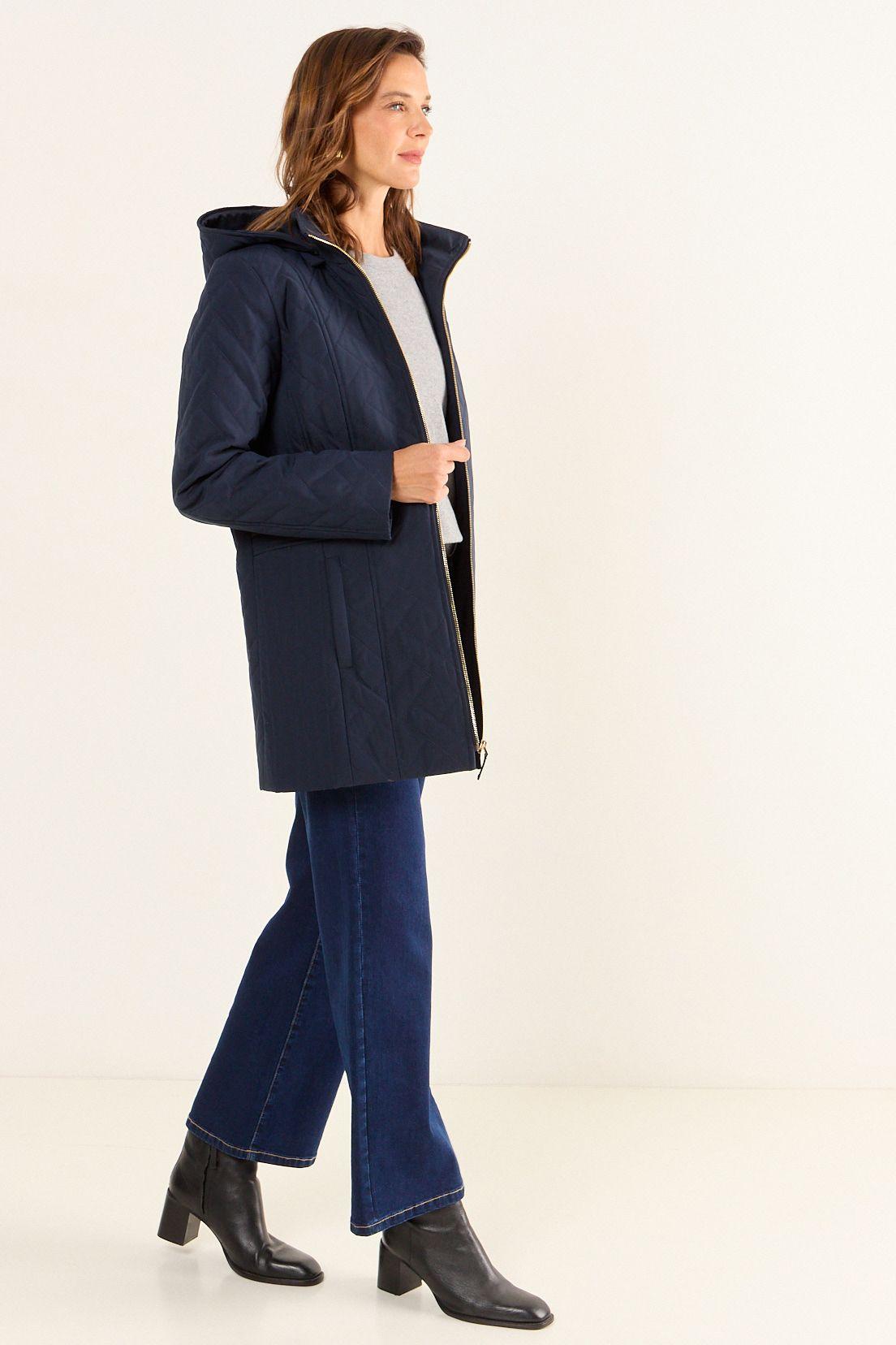 Parka Con Gorro Y Cierre Azul Ma Griffe 17602126002104-2