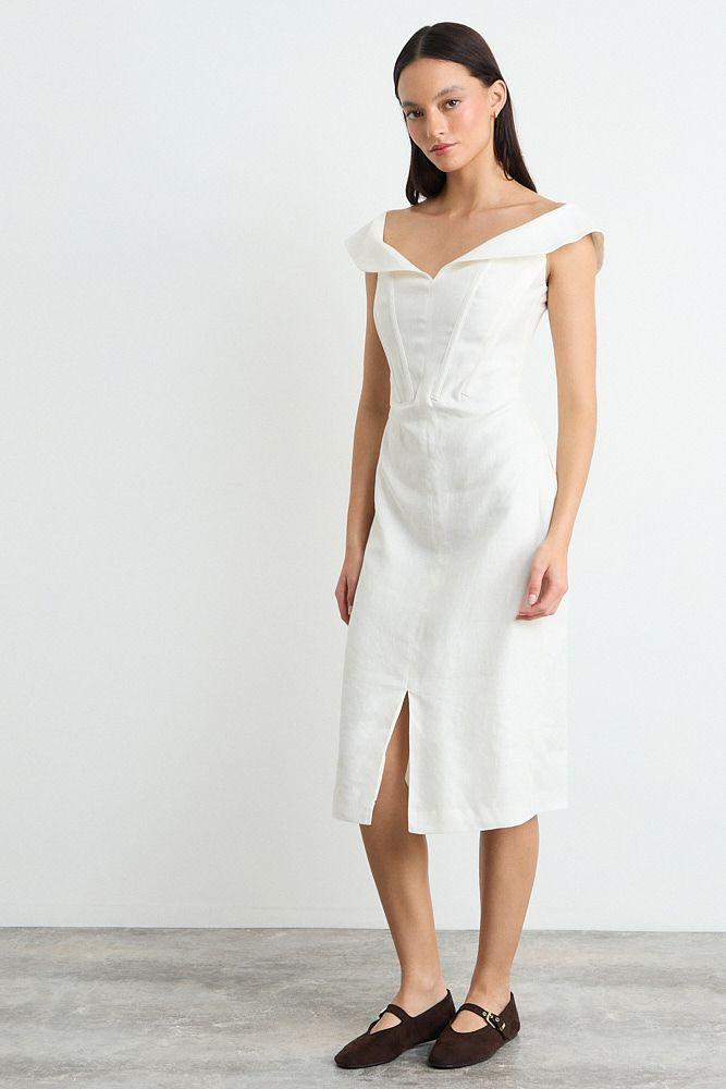 Vestido Liso Largo Crudo iO 13420225053105-4