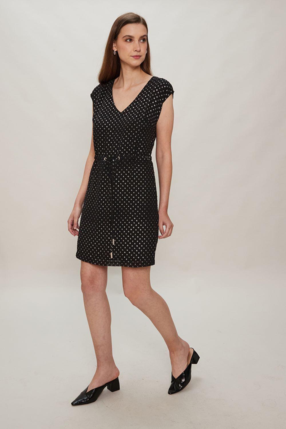 Vestido Con Textura Plateada Negro Ash 13007124001102-0