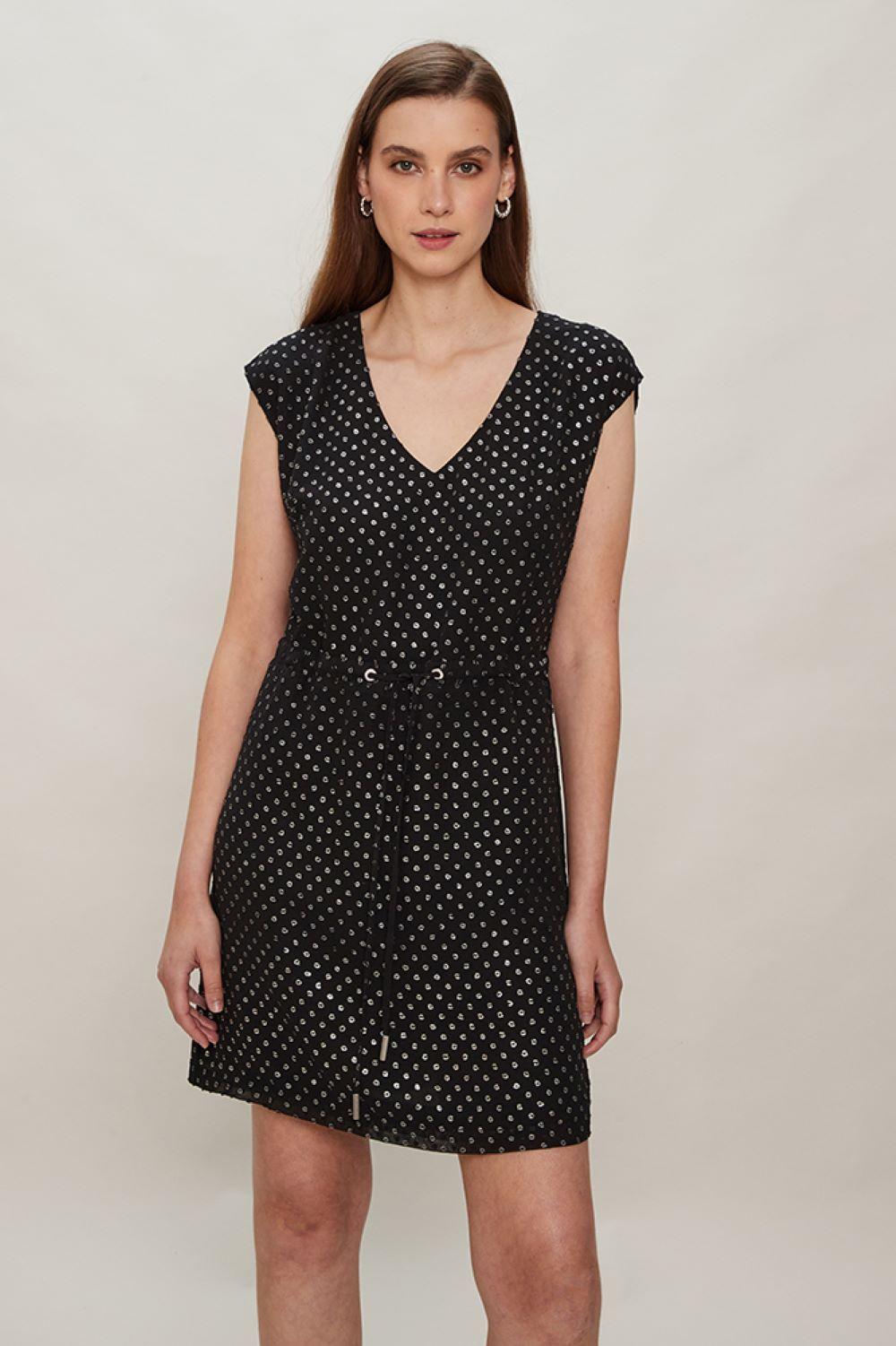 Vestido Con Textura Plateada Negro Ash 13007124001102-1