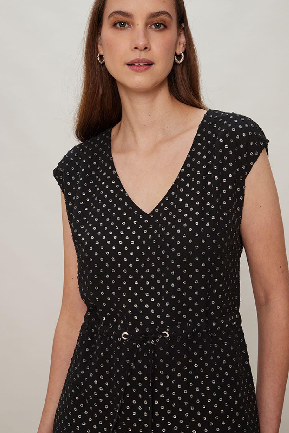 Vestido Con Textura Plateada Negro Ash 13007124001102-2