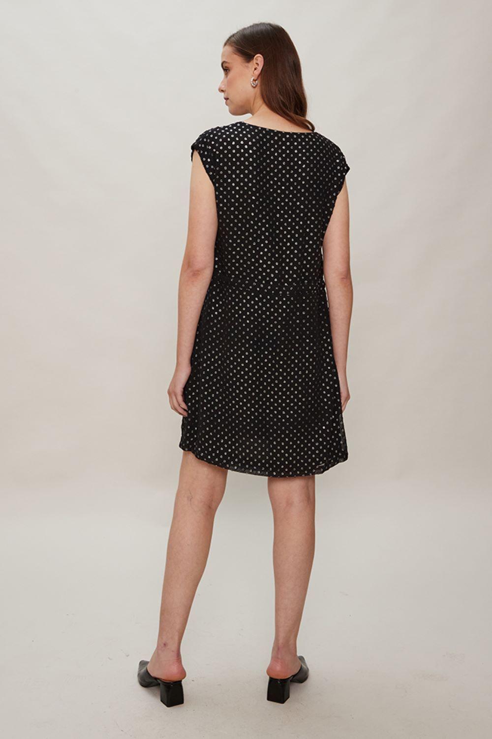 Vestido Con Textura Plateada Negro Ash 13007124001102-4