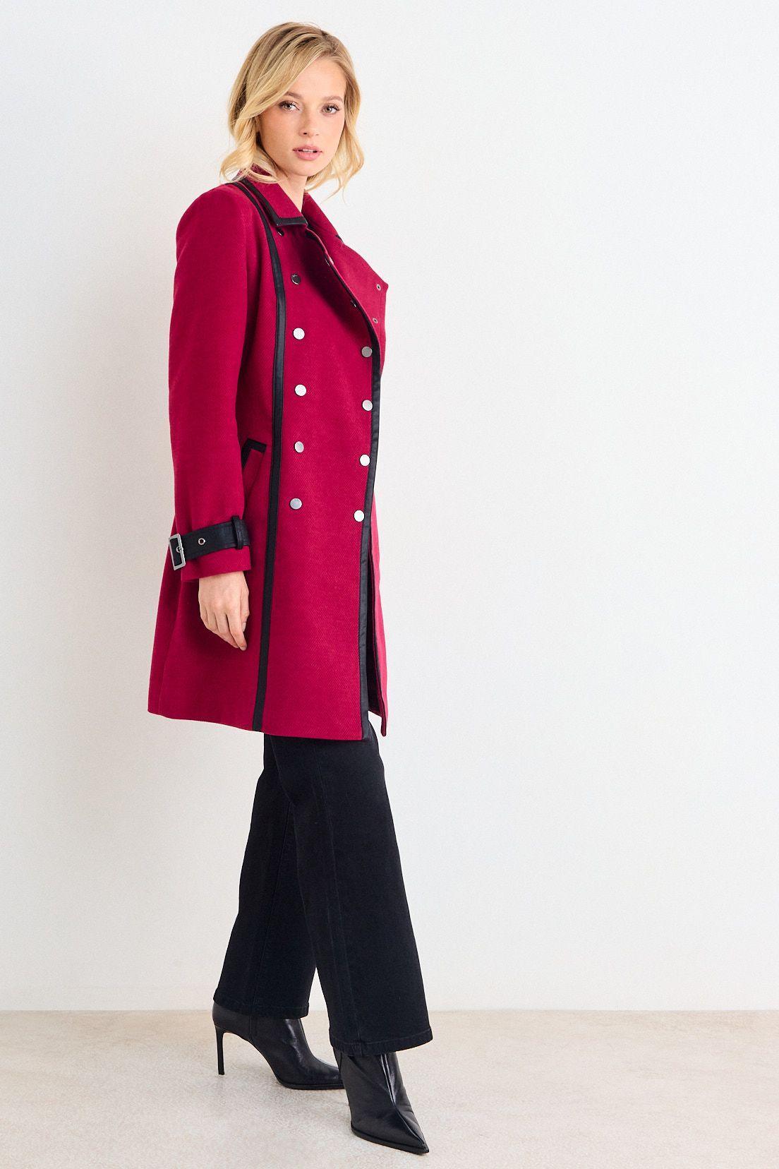 Chaqueton Liso Con Cinturon Rojo Ash 17007126001103-4