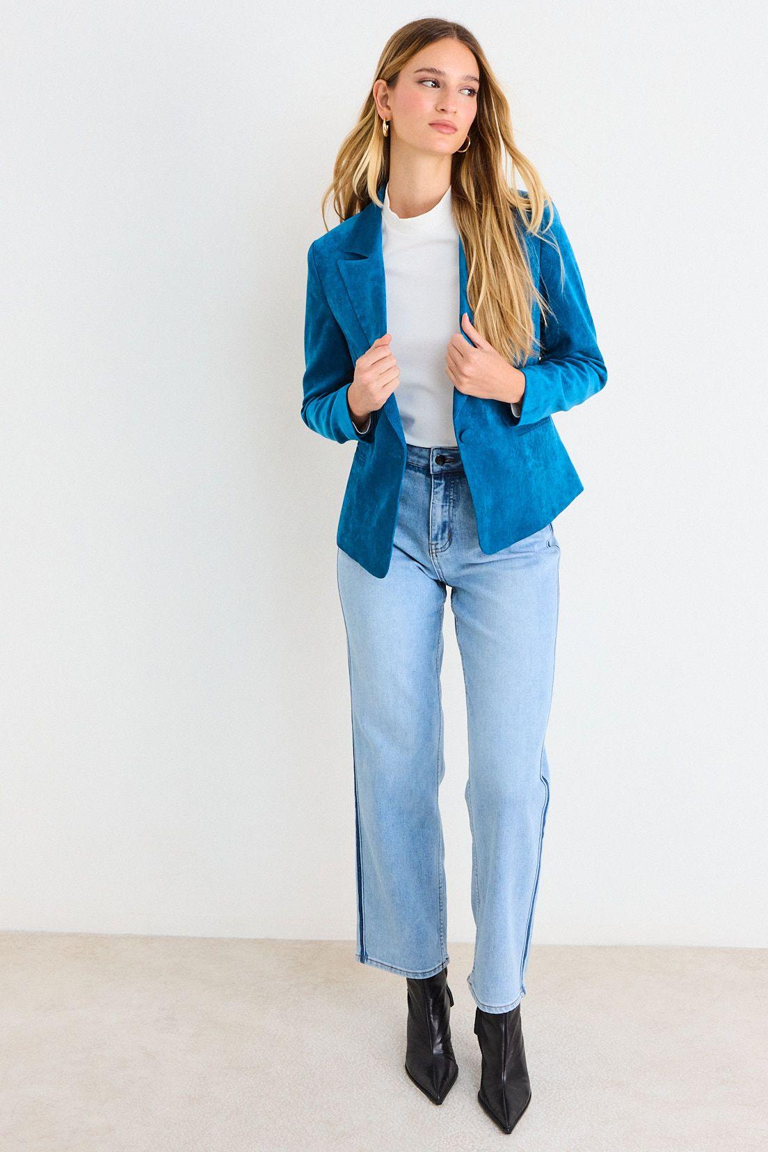 Blazer Liso De Pana Celeste Ash 16007226001127-3