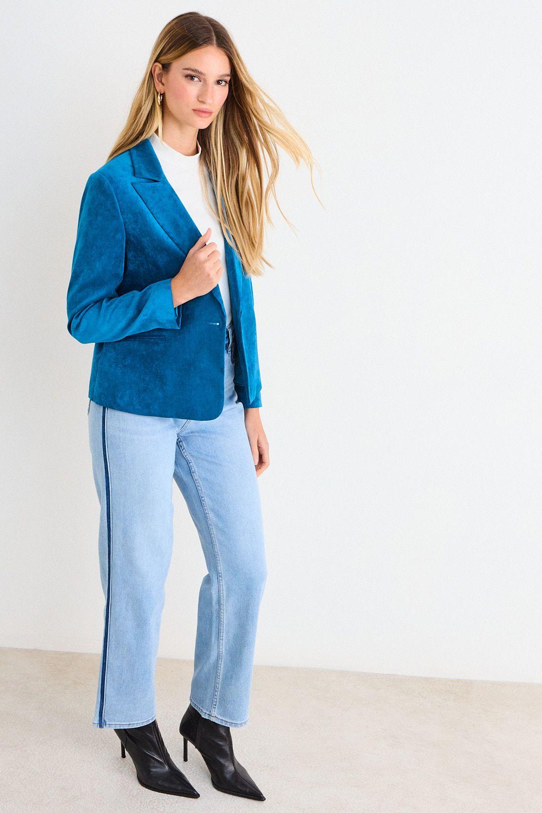 Blazer Liso De Pana Celeste Ash 16007226001127-4
