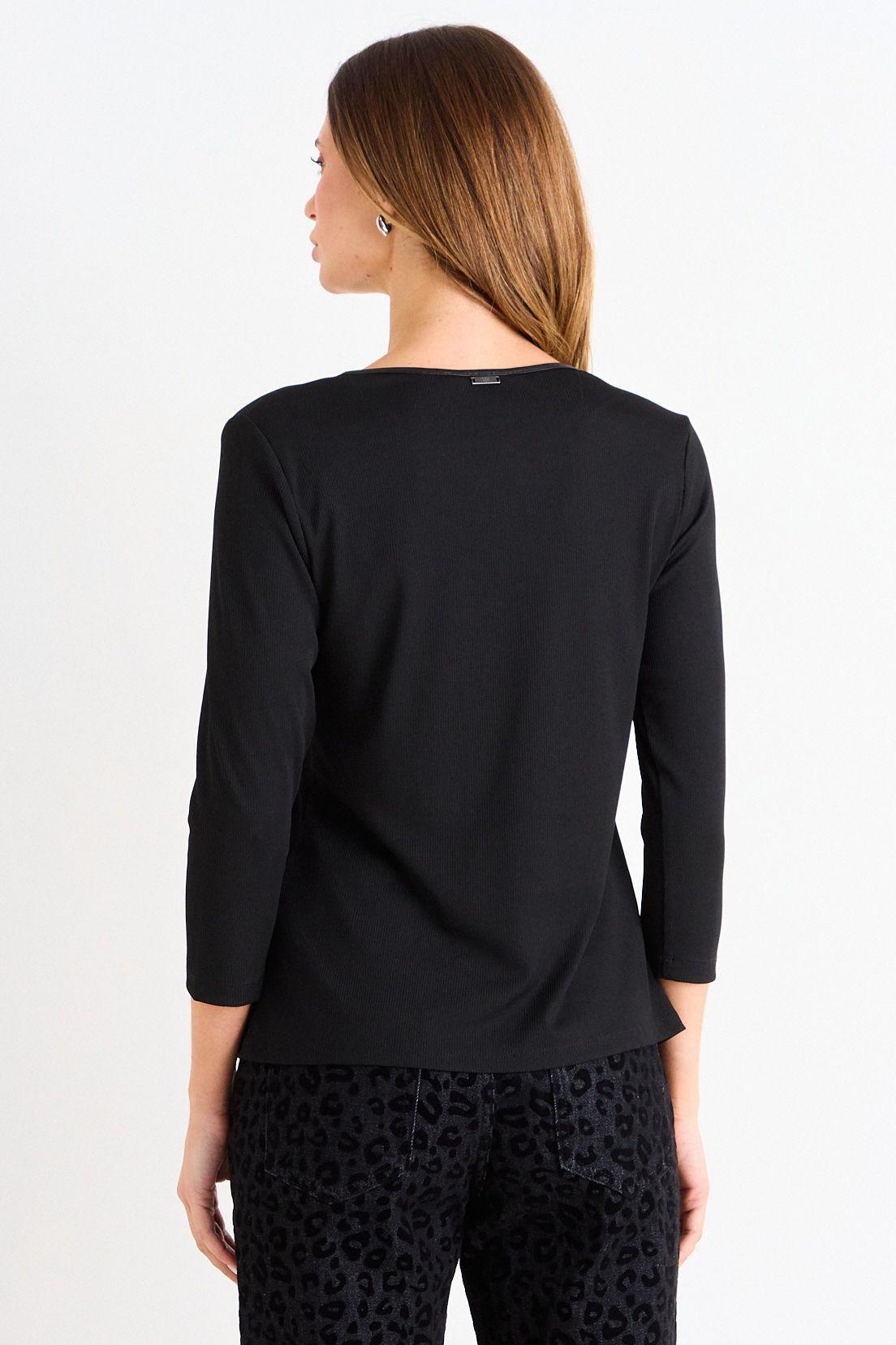 Polera Rib Manga 3/4 Negro Ash 14207126050102-2