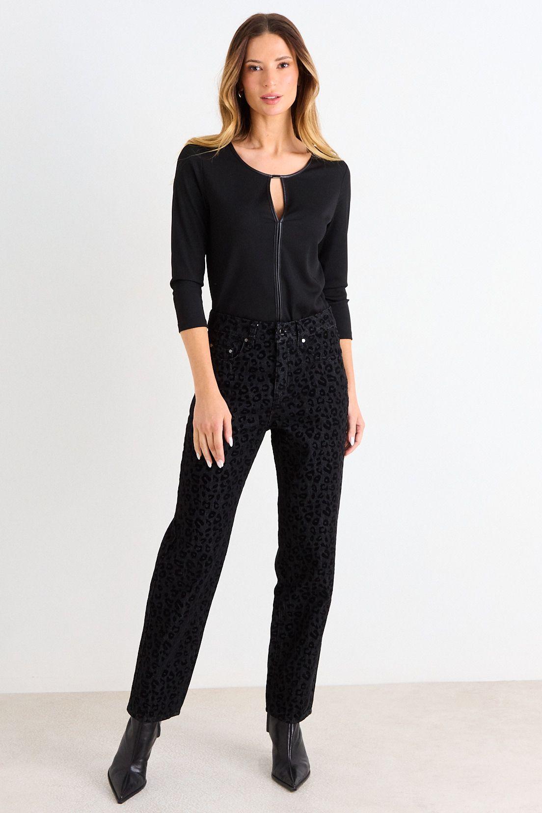 Polera Rib Manga 3/4 Negro Ash 14207126050102-3