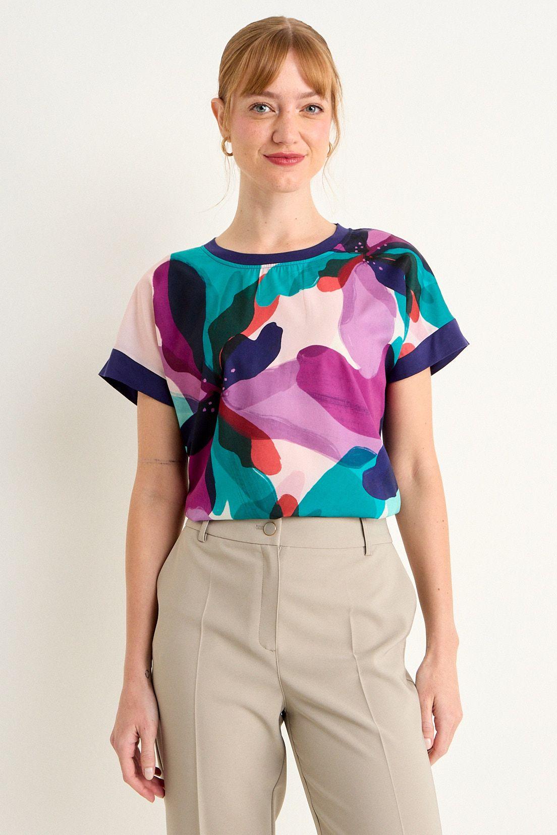 Polera Estampada Azul Ma Griffe 14602225054101-0