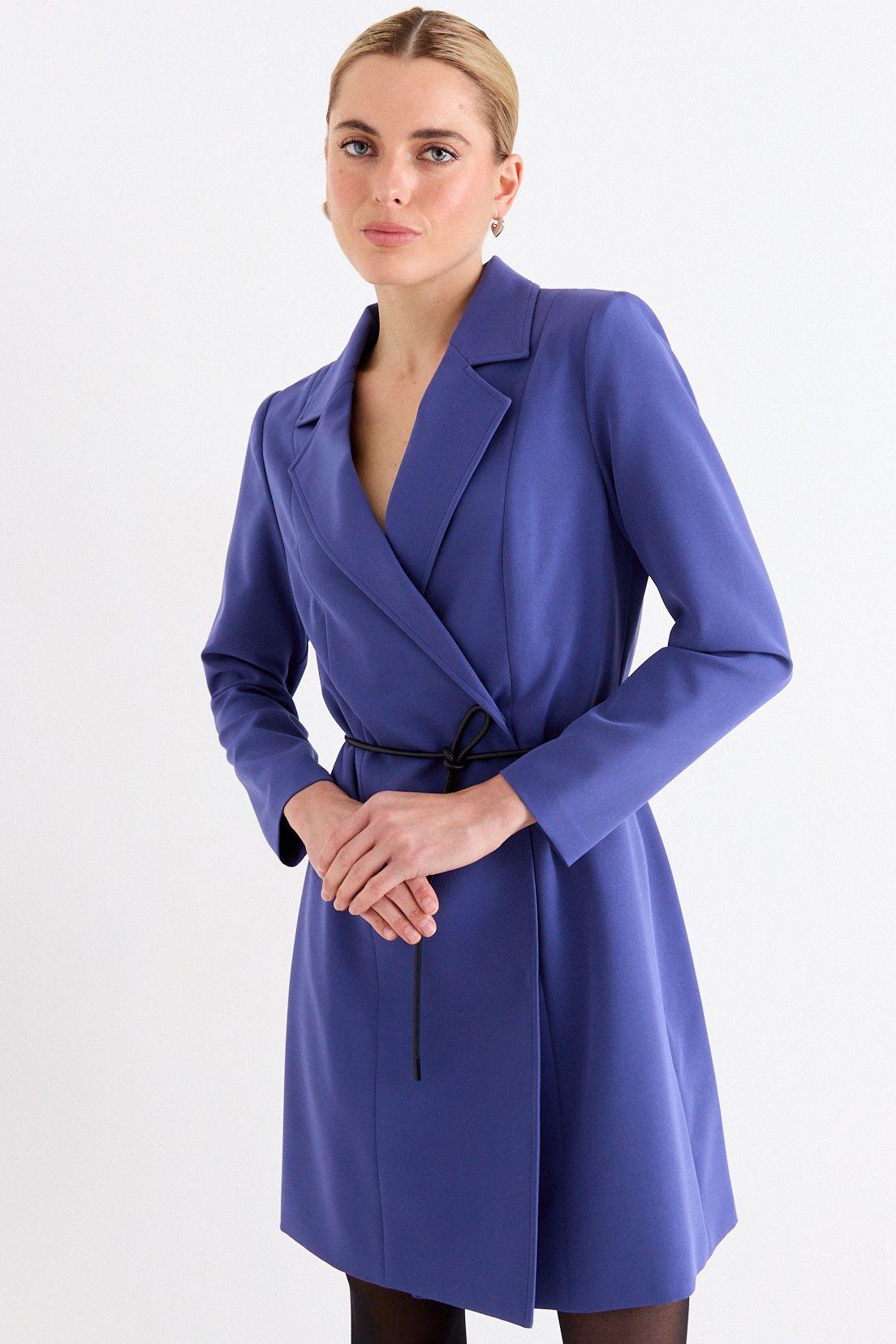 Vestido Liso Cruzado Azul Ash 13007125057134-0