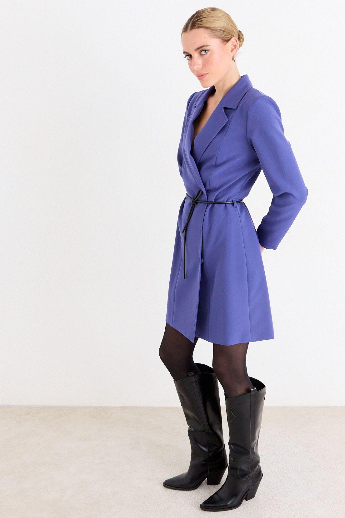 Vestido Liso Cruzado Azul Ash 13007125057134-3