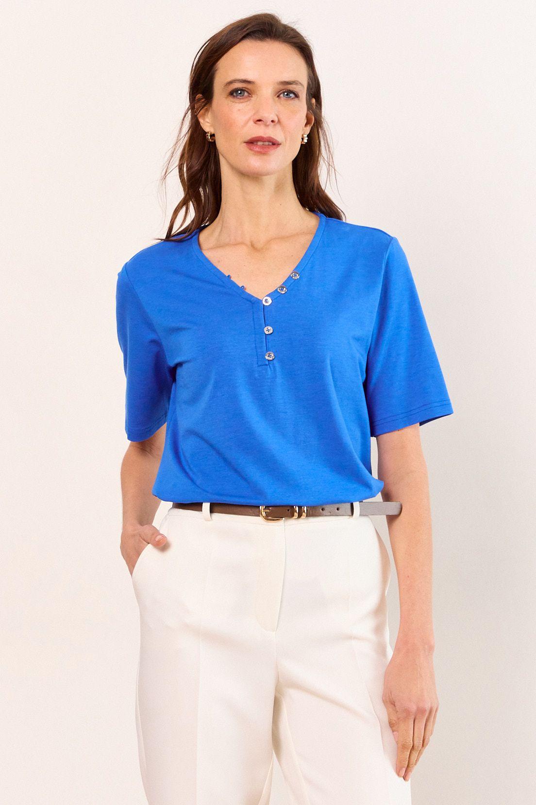 Polera Manga Corta Azul Ma Griffe 14202226005134-1