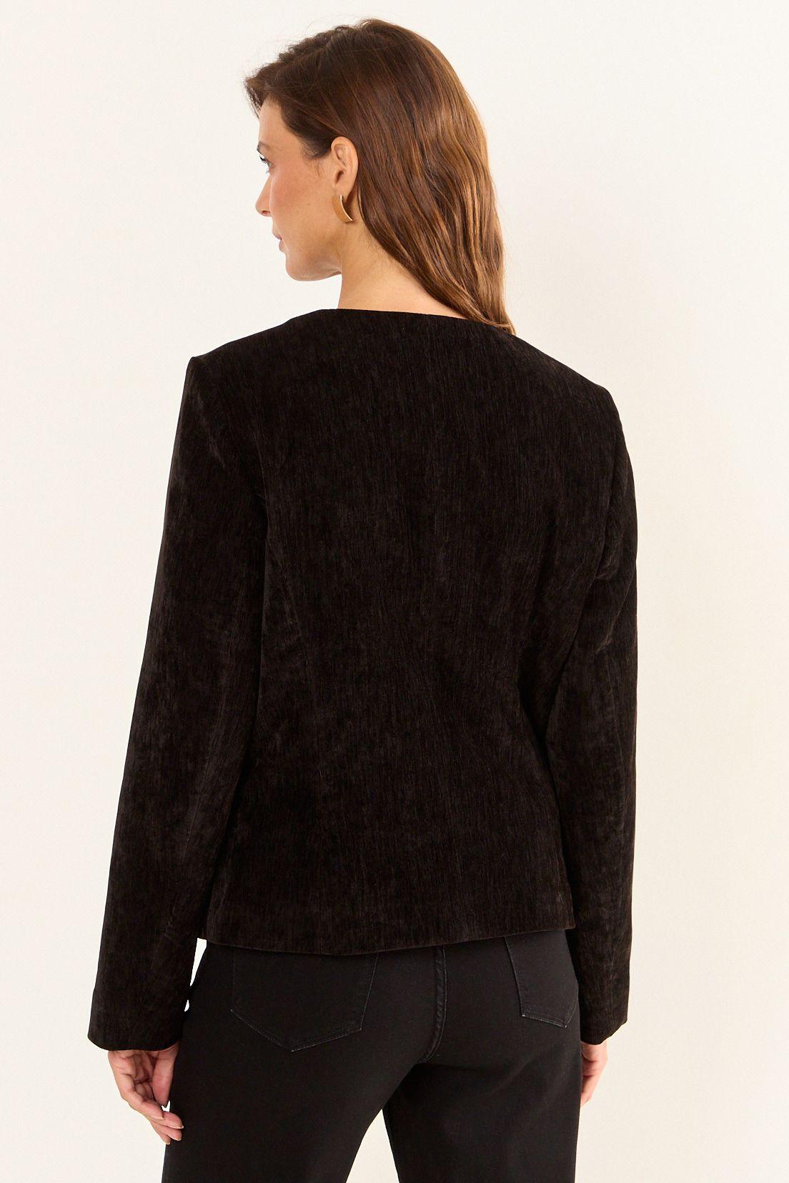 Casaca De Terciopelo Negro Ma Griffe 17502126007102-3