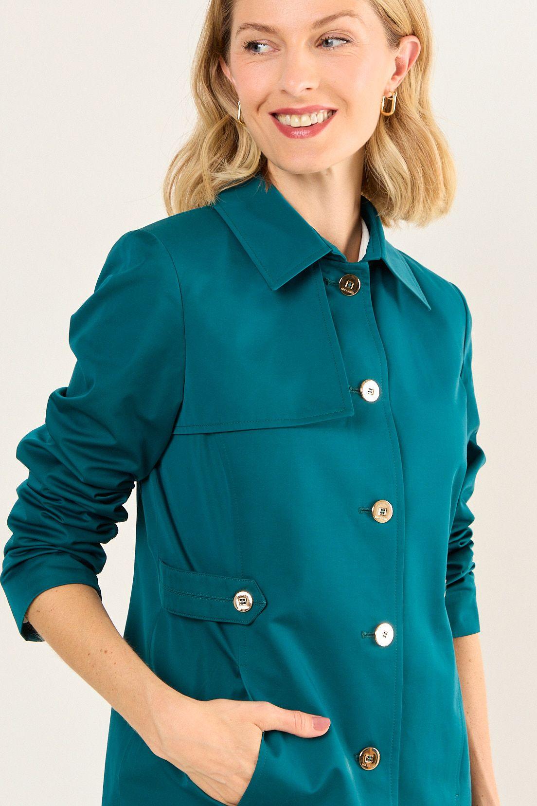 Trench Formal Turquesa Oscuro Ma Griffe 17402126051107-1